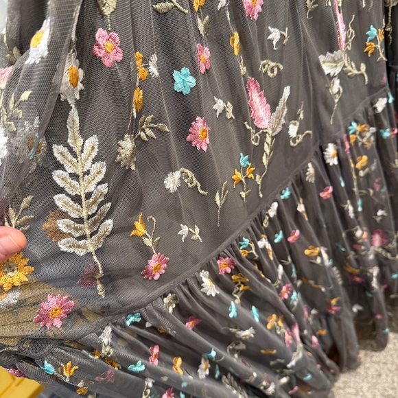 Sundance Floral Embroidered Maxi Dress - Gray Multicolor - Picture 9 of 12